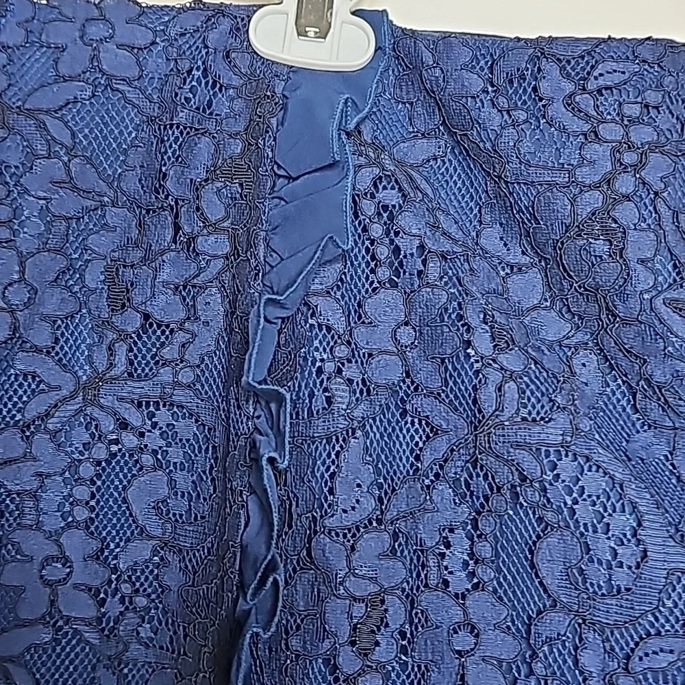 Like new Eloquii blue floral lace A-line skirt ruffles worn one time sz 22